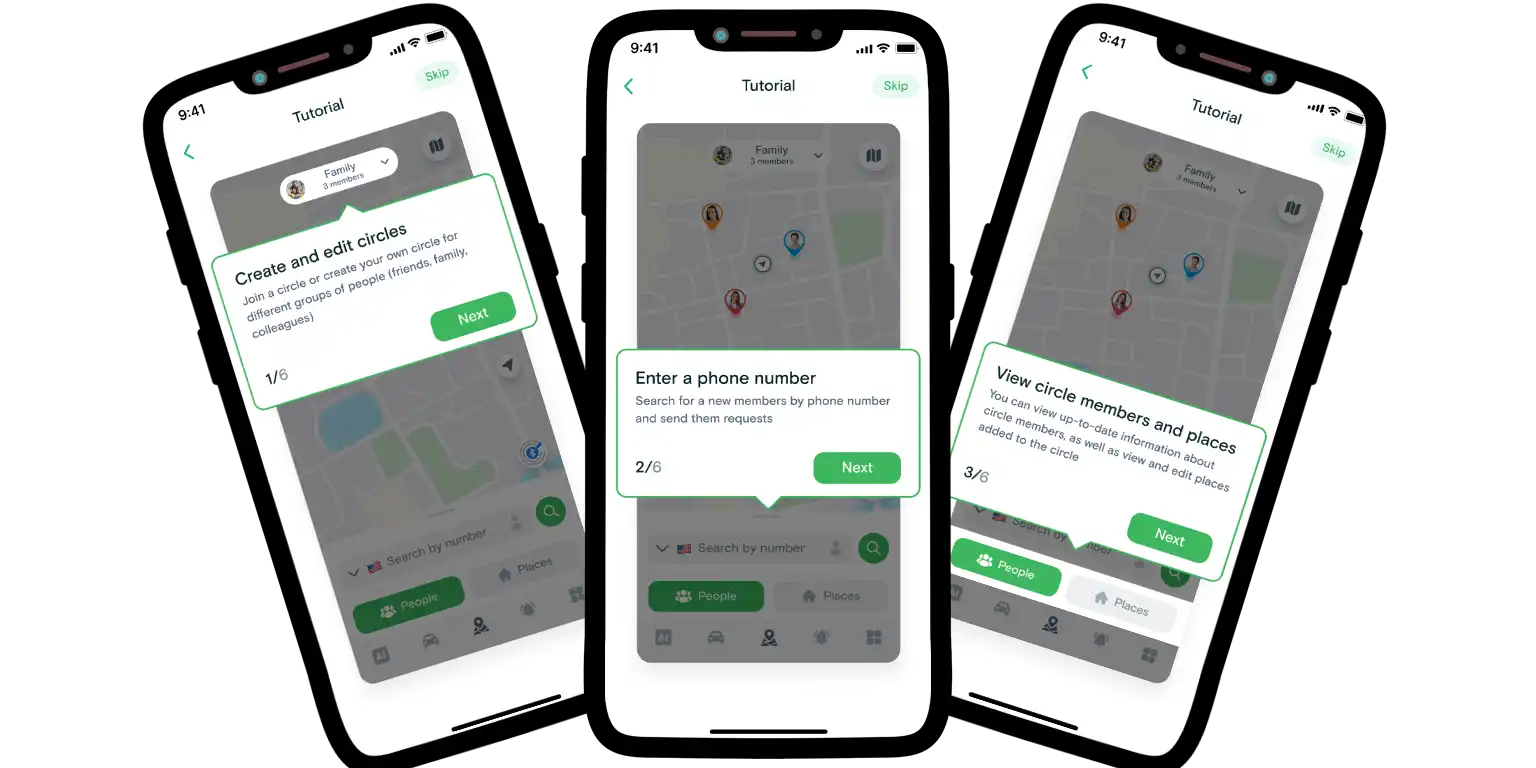 A screen with the Number Tracker app key features